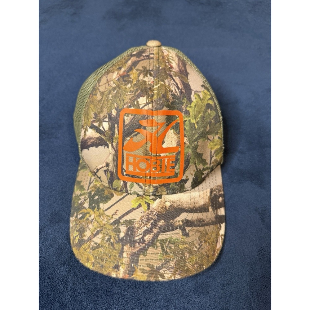 Hobie The Classics Camo Snapback Hunting Trucker Hat Mens Adjustable Orange Logo
